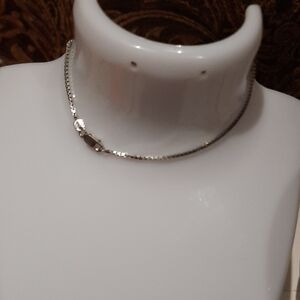 Genuine Solid 10K White Gold Box Chain Bracelet 2mm 7"